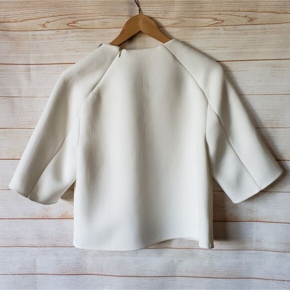 RARE! 3.1 Phillip Lim Oversized Top Shirt Encrusted Crystals Neckline Round Neck - Picture 6 of 11